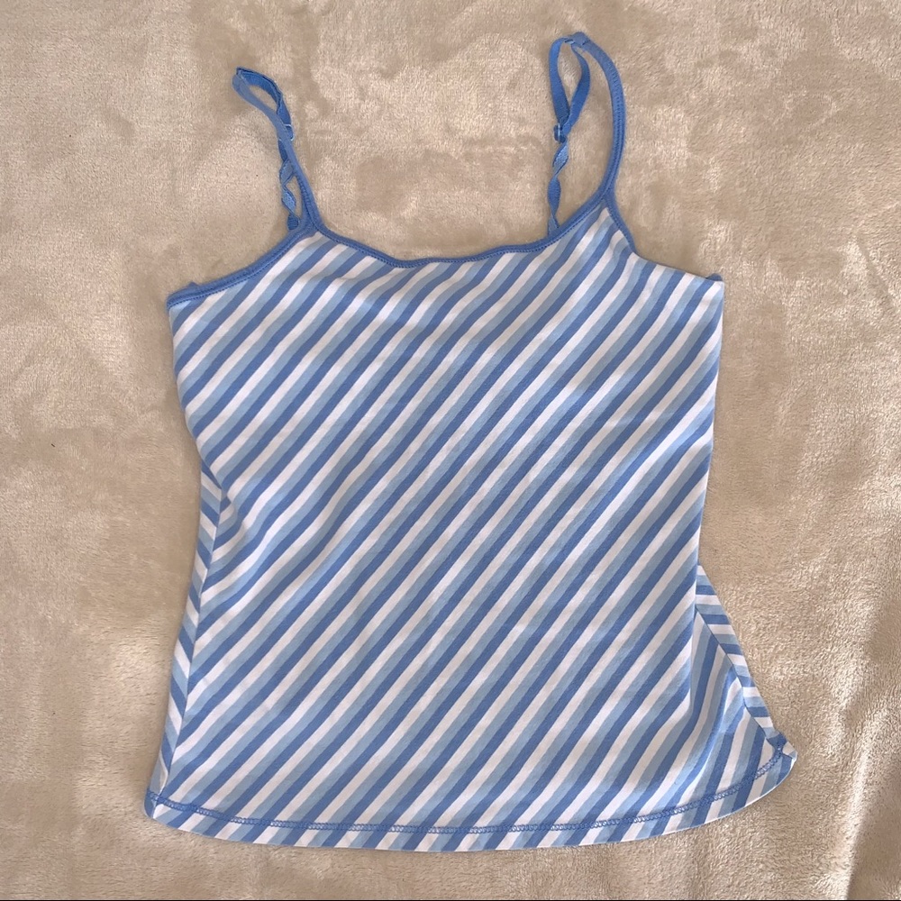 Blue striped express tank top